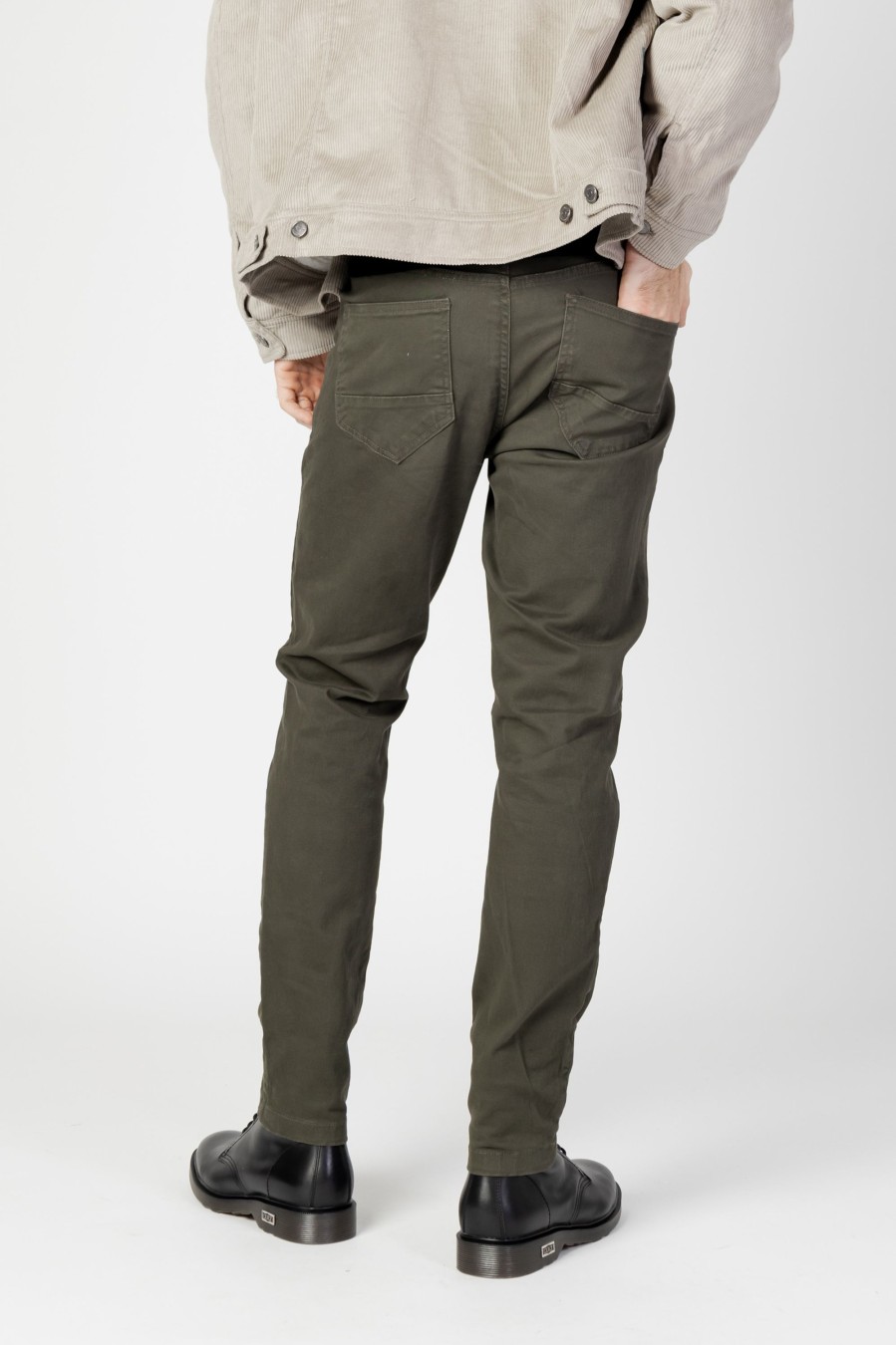 Uomo Borghese | Pantaloni Borghese 3Wpaz3 Tw31 Verde Oliva