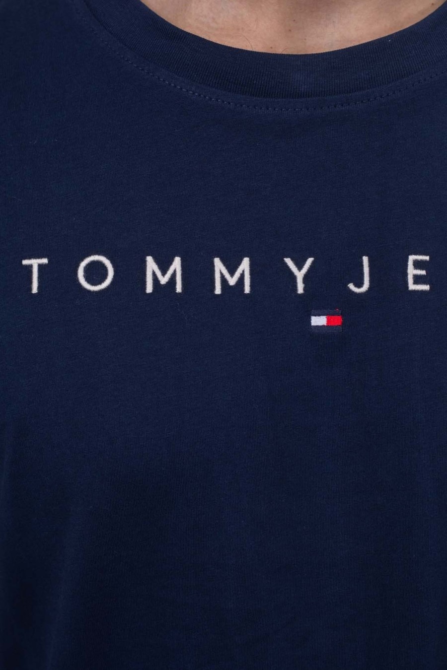 Uomo Tommy Hilfiger | T-Shirt Tommy Hilfiger Reg Linear Logo Blu