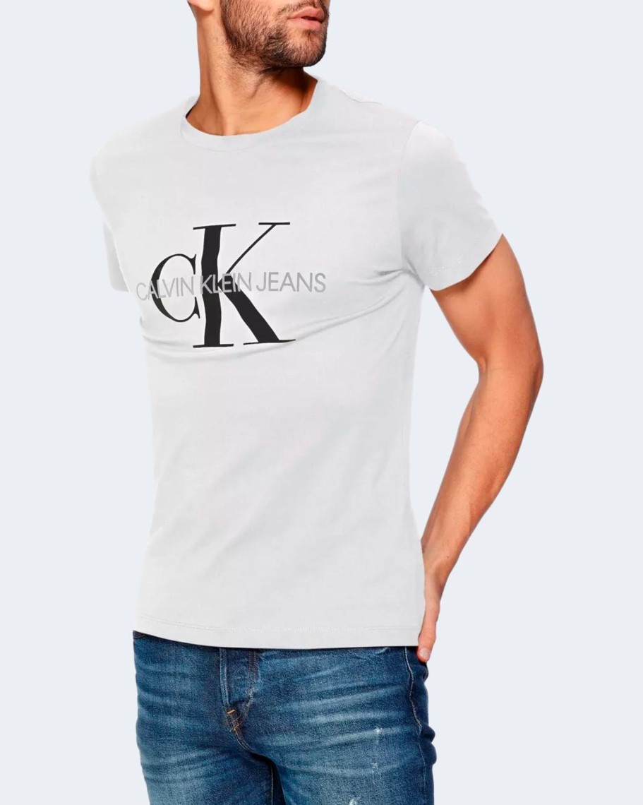 Uomo Calvin Klein | T-Shirt Calvin Klein Core Monogram Slim Tee Bianco