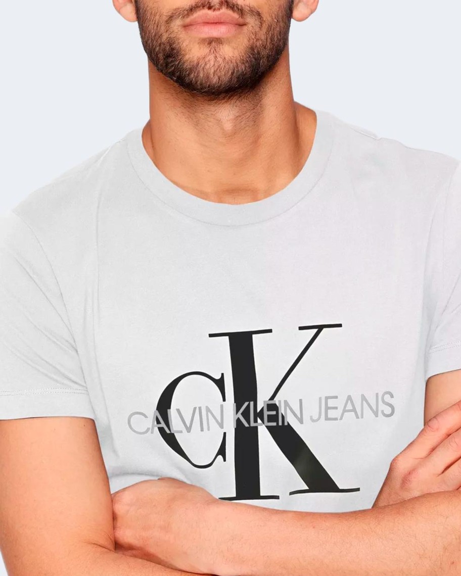 Uomo Calvin Klein | T-Shirt Calvin Klein Core Monogram Slim Tee Bianco