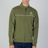 Uomo Aquascutum | Felpa Senza Cappuccio Aquascutum Active Piping Mock Neck Fleece Verde Oliva