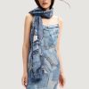 Donna Desigual | Pashmina Desigual Denim Rectangle Blu