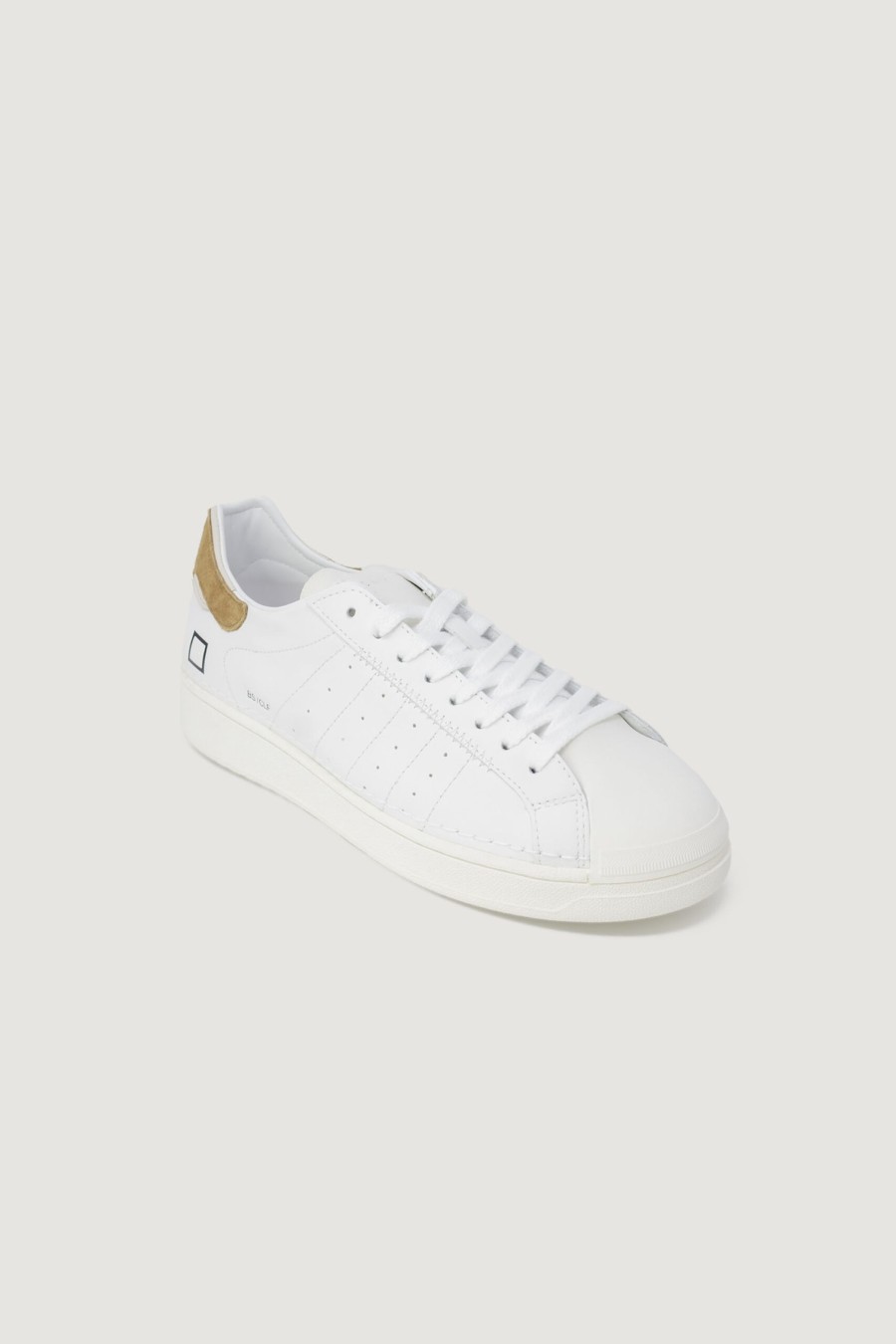 Uomo D.a.t.e. | Sneakers D.A.T.E. Base Calf White-Cuoio Cuoio