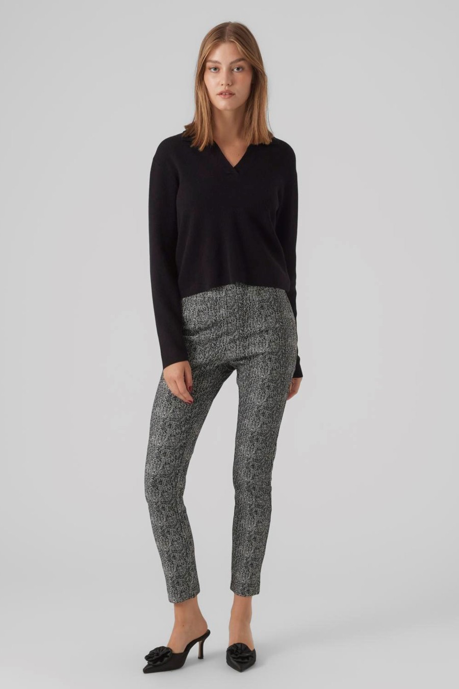 Donna Aware | Pantaloni A Sigaretta Aware Vmgracelynn Hw Ankle Pant Vma Nero