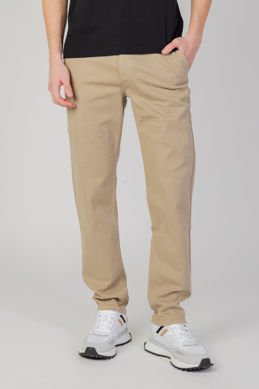 Uomo Boss | Pantaloni Tapered Boss Chino Beige