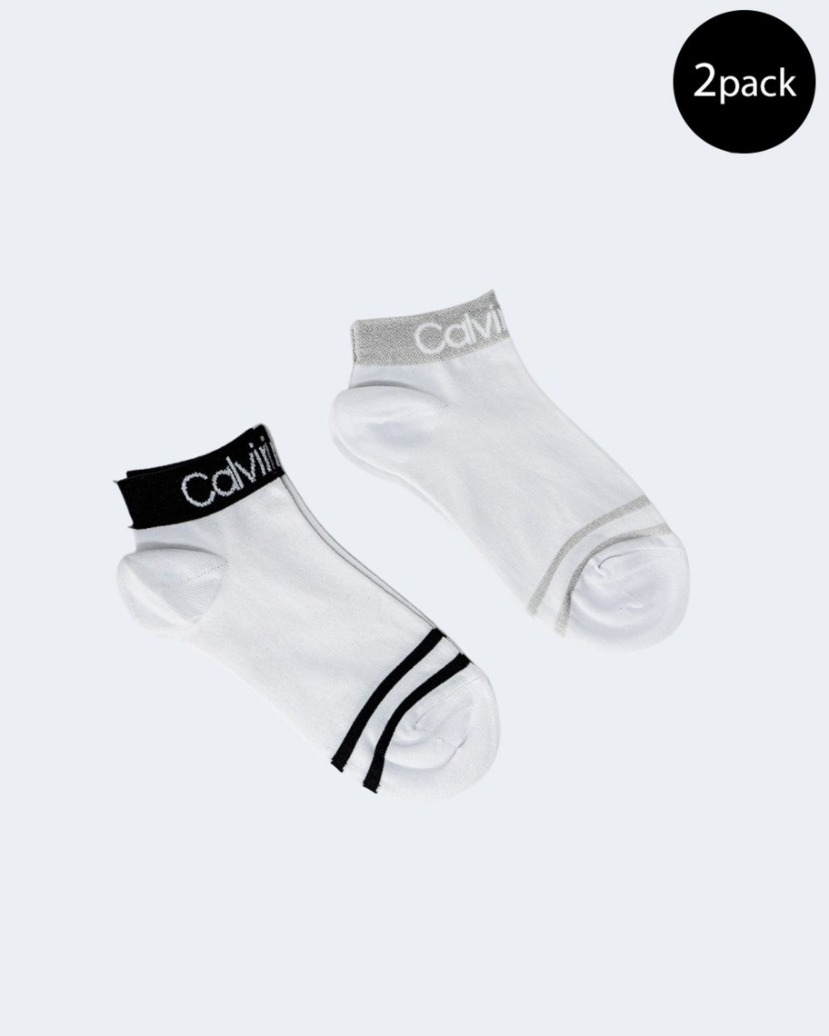 Donna Calvin Klein | Calzini Calvin Klein Quarter 2P Logo Bianco