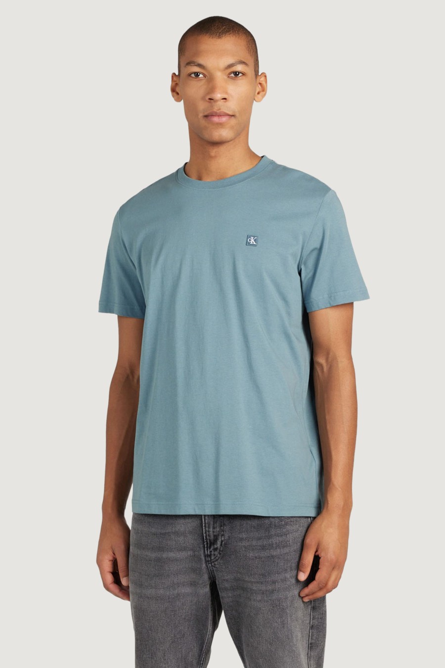 Uomo Calvin Klein | T-Shirt Calvin Klein Embro Badge Blu Marine