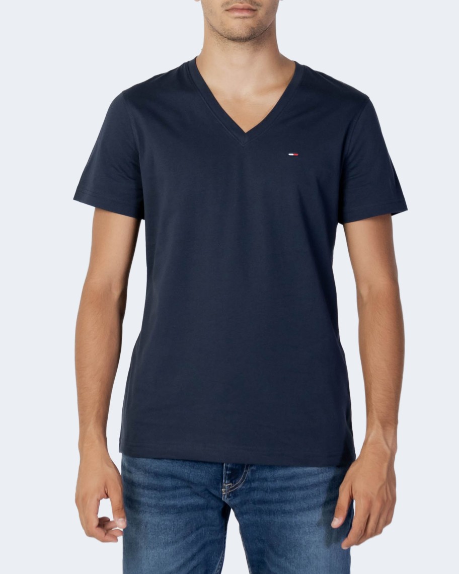 Uomo Tommy Hilfiger | T-Shirt Tommy Hilfiger Tjm Original Jersey V Neck Tee Blu