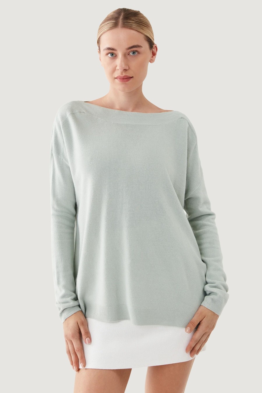 Donna Only | Maglia Only Onlamalia Ls Boatneck Cc Knt Verde