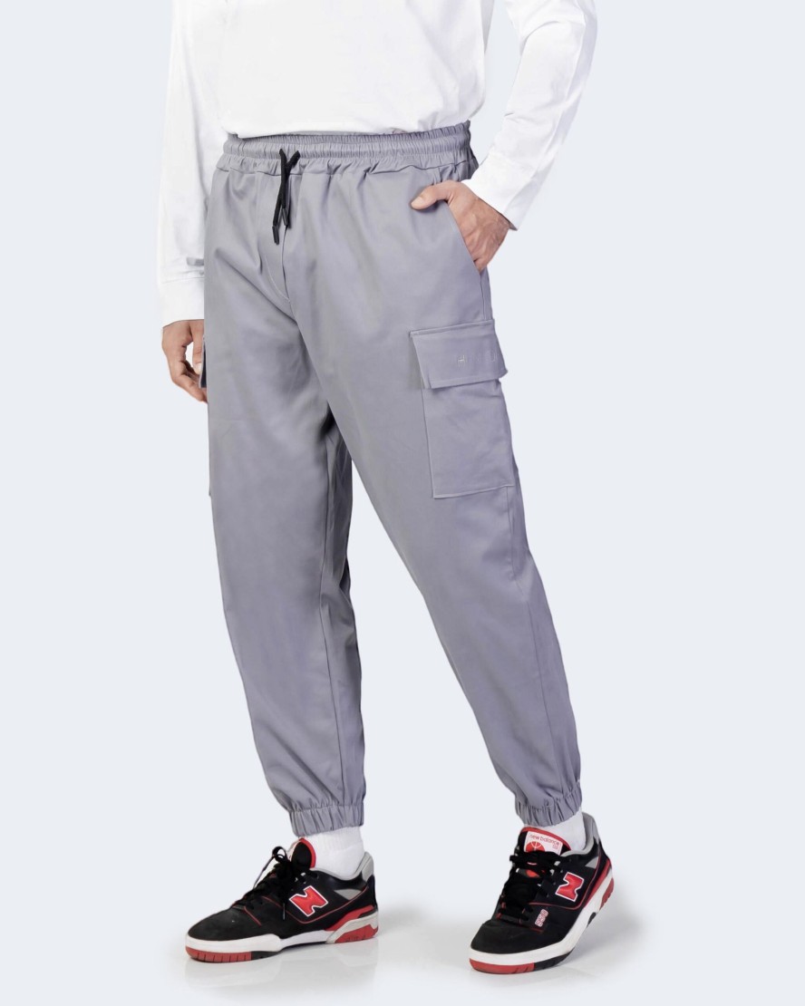 Uomo Hydra Clothing | Pantaloni Con Cavallo Basso Hydra Clothing Cargo Grigio