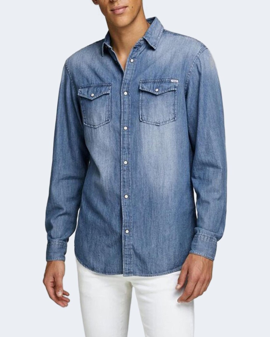 Uomo Jack Jones | Camicia Manica Lunga Jack Jones Jjesheridan L/S Noos Denim