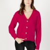 Donna Vila Clothes | Cardigan Vila Clothes Vituli L/S Rev Knit Su/Pb Magenta