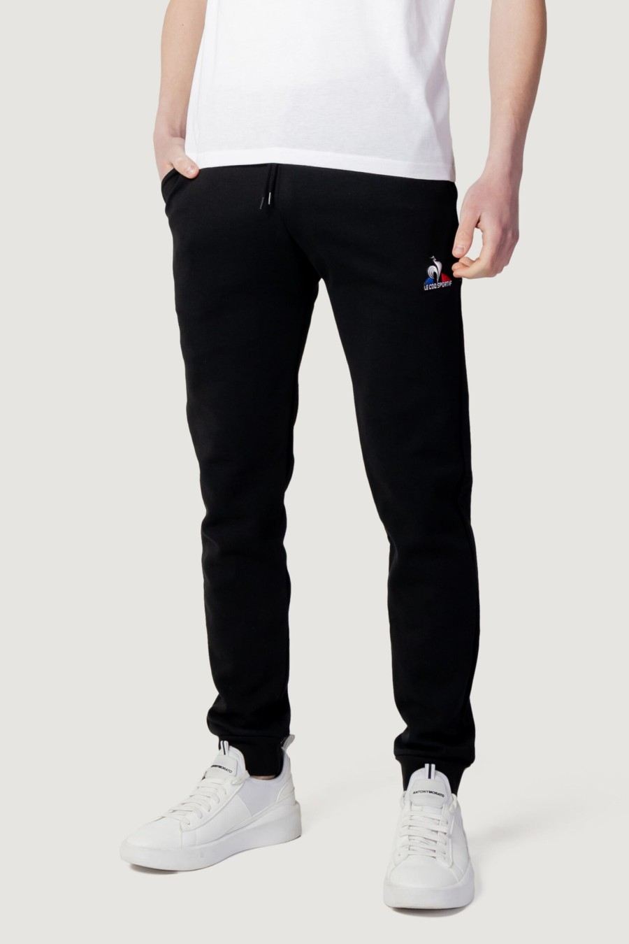 Uomo Le Coq Sportif | Pantaloni Sportivi Le Coq Sportif Ess Pant Slim N°1 Nero