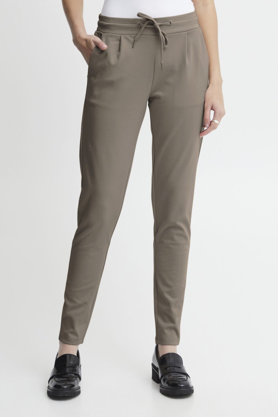 Donna Ichi | Pantaloni A Sigaretta Ichi Ihkate Pa2 Long Taupe