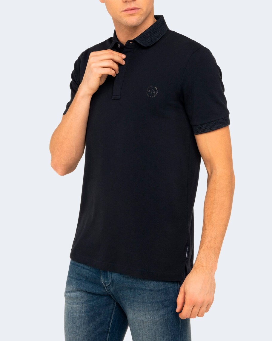 Uomo Armani Exchange | Polo Manica Corta Armani Exchange Blu