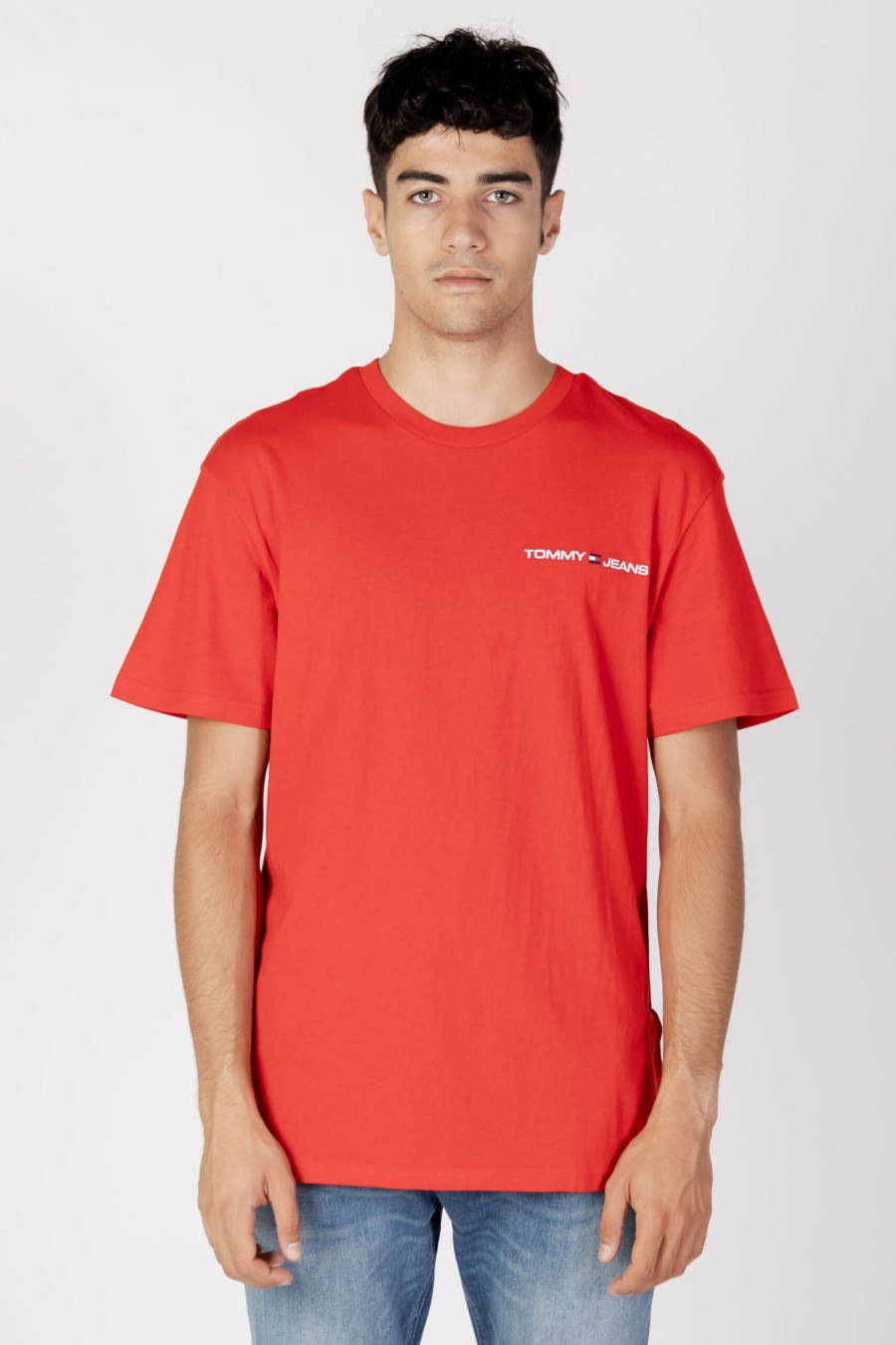 Uomo Tommy Hilfiger | T-Shirt Tommy Hilfiger Tjm Clsc Linear Ches Rosso