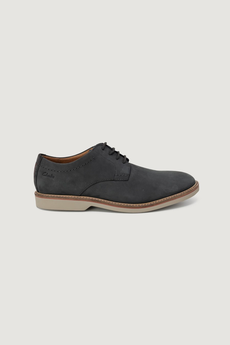 Uomo Clarks | Scarpe Eleganti Clarks Atticusltlace Nubuk Grigio