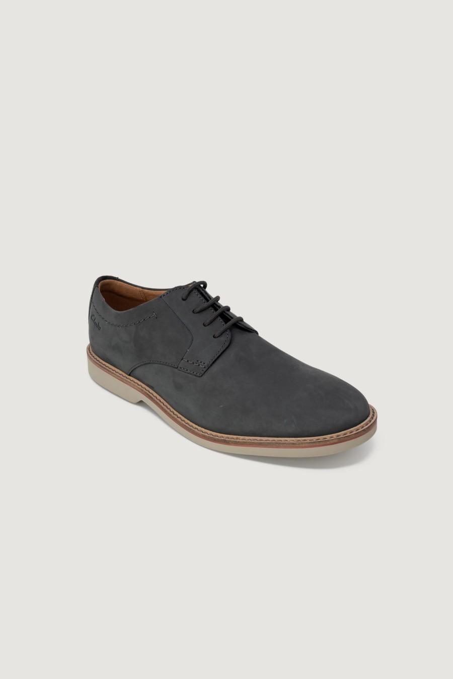 Uomo Clarks | Scarpe Eleganti Clarks Atticusltlace Nubuk Grigio