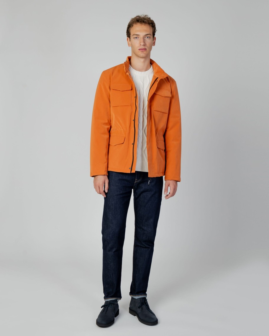 Uomo Aquascutum | Giacchetto Aquascutum Active Field Jacket Arancione