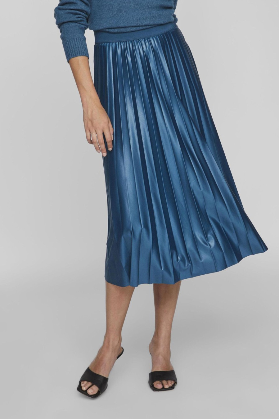 Donna Vila Clothes | Gonna Lunga Vila Clothes Vinitban Skirt - Noos Blu Marine