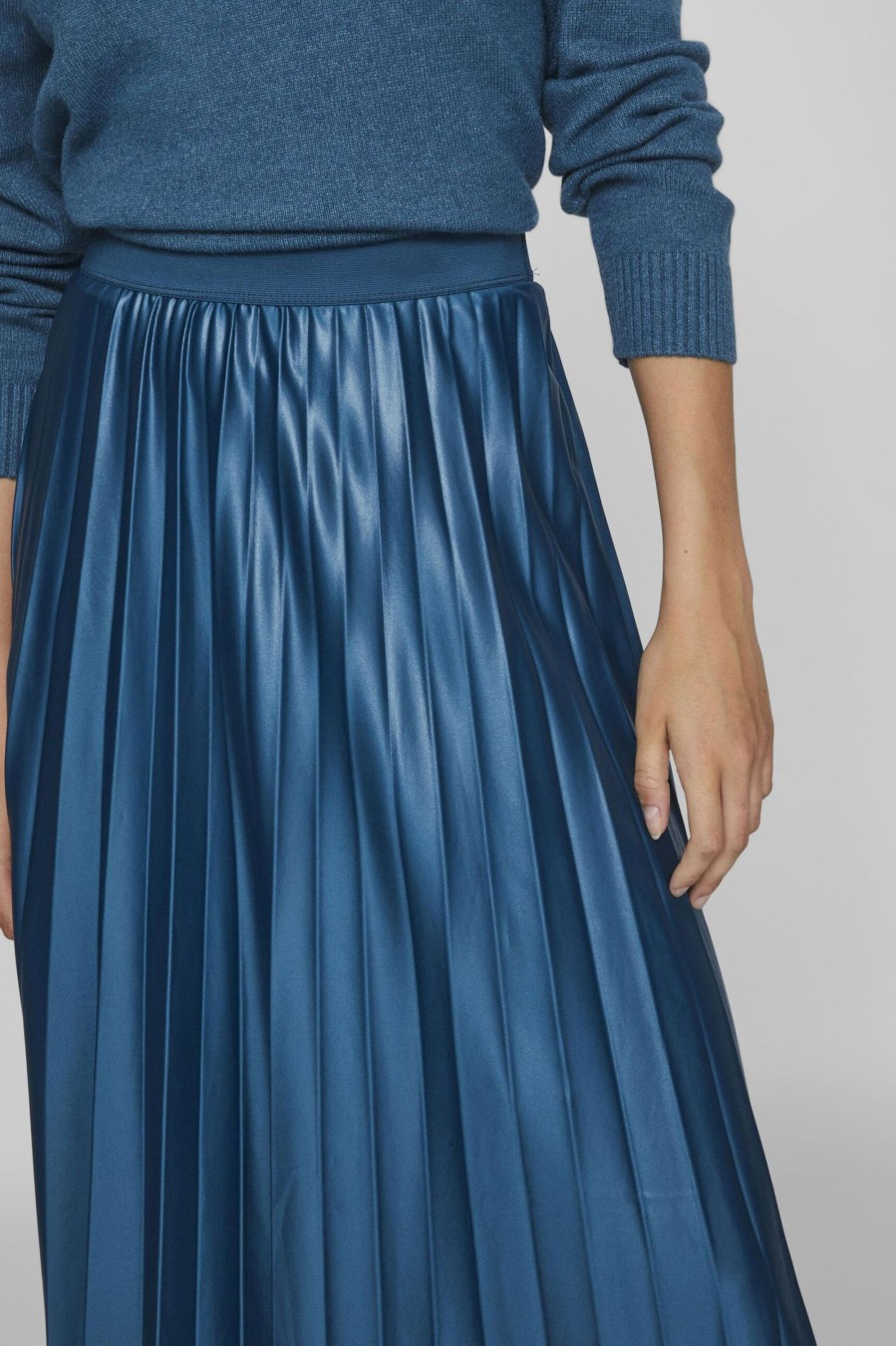 Donna Vila Clothes | Gonna Lunga Vila Clothes Vinitban Skirt - Noos Blu Marine