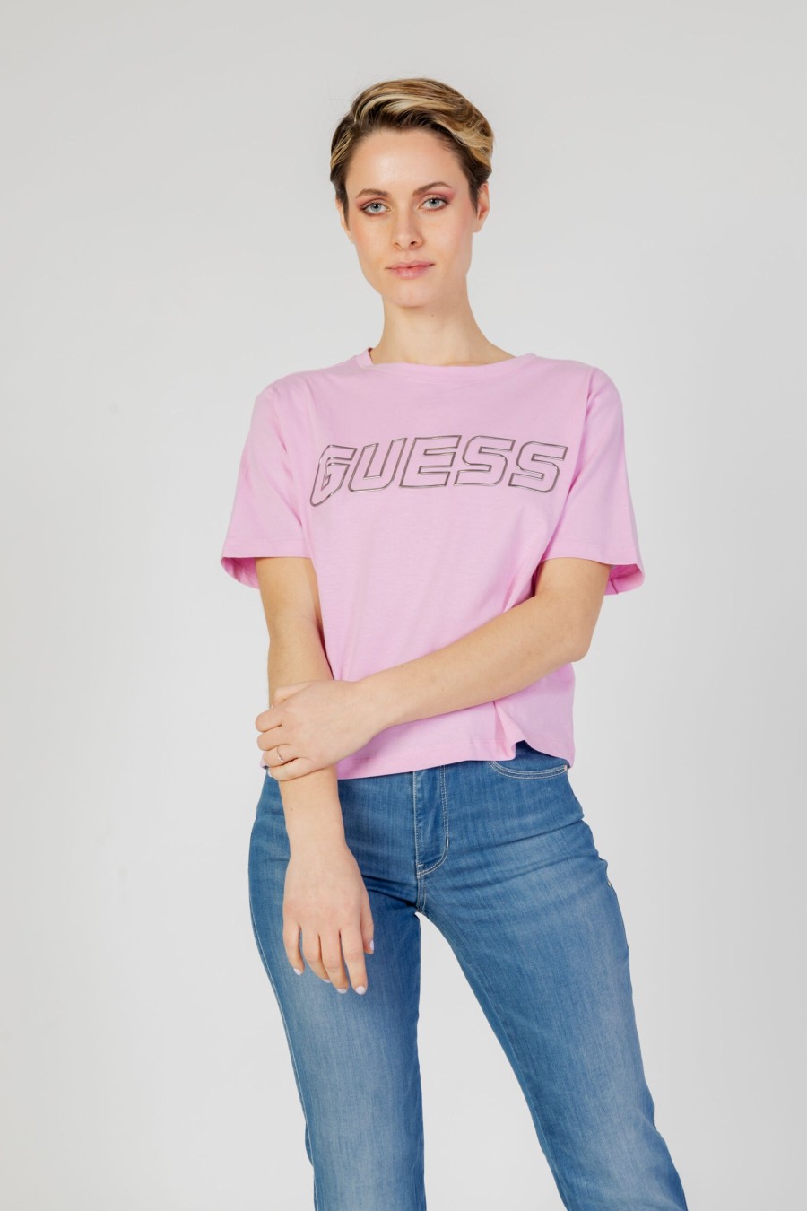 Donna Guess | T-Shirt Guess Active Kiara Ss Rosa