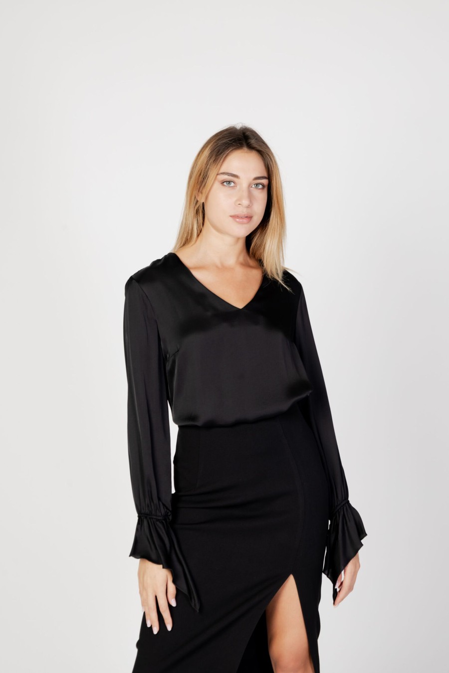 Donna Sandro Ferrone | Bluse Manica Lunga Sandro Ferrone Nero