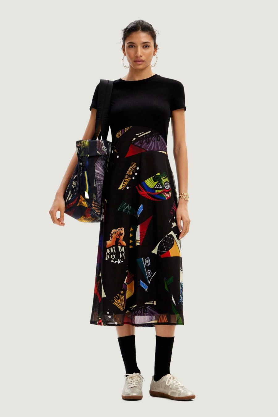 Donna Desigual | Vestito Lungo Desigual Lin Lacroix Nero