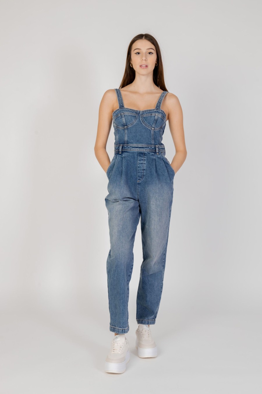 Donna Tommy Hilfiger | Tutina Tommy Hilfiger Bustier Ah7 Denim