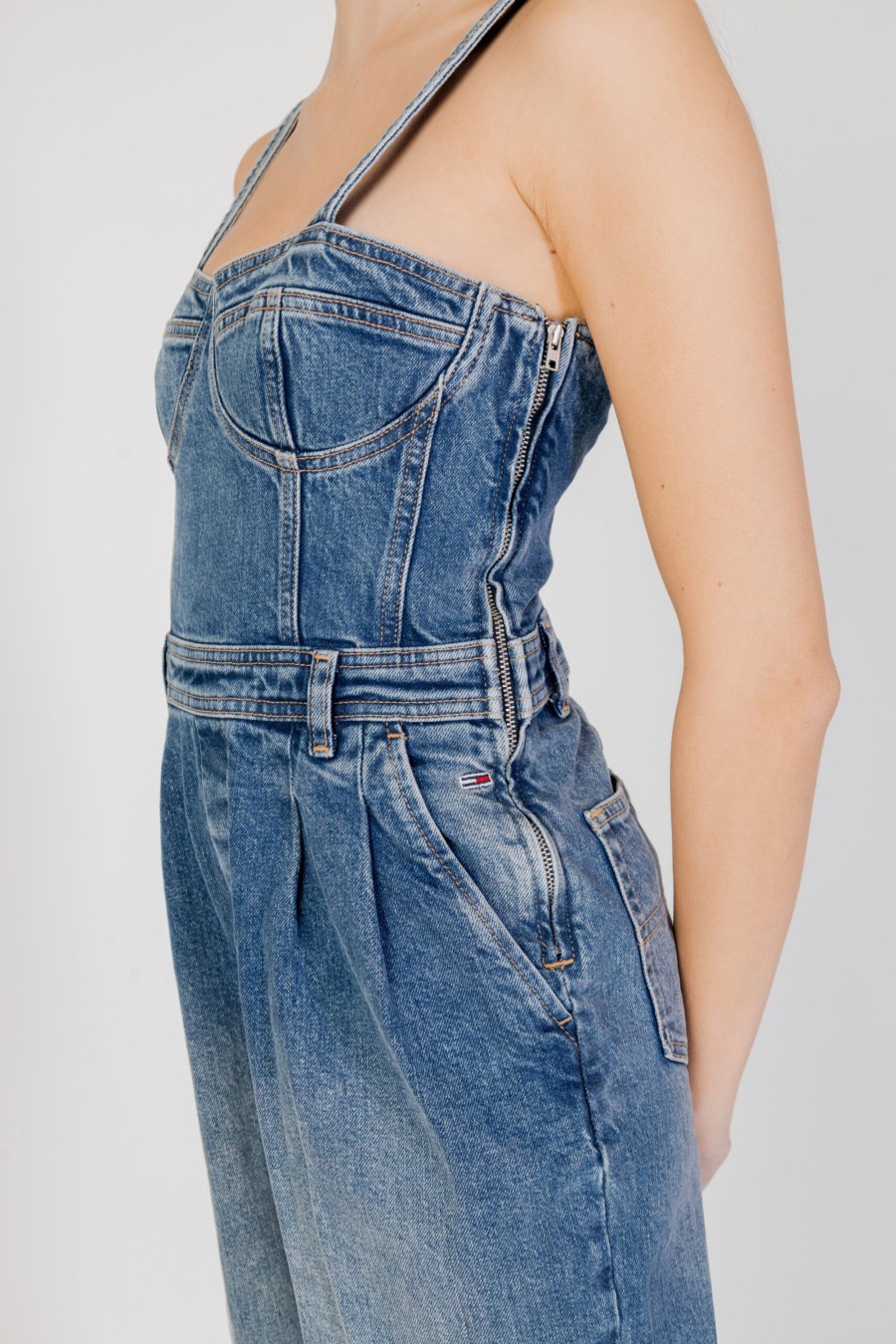 Donna Tommy Hilfiger | Tutina Tommy Hilfiger Bustier Ah7 Denim