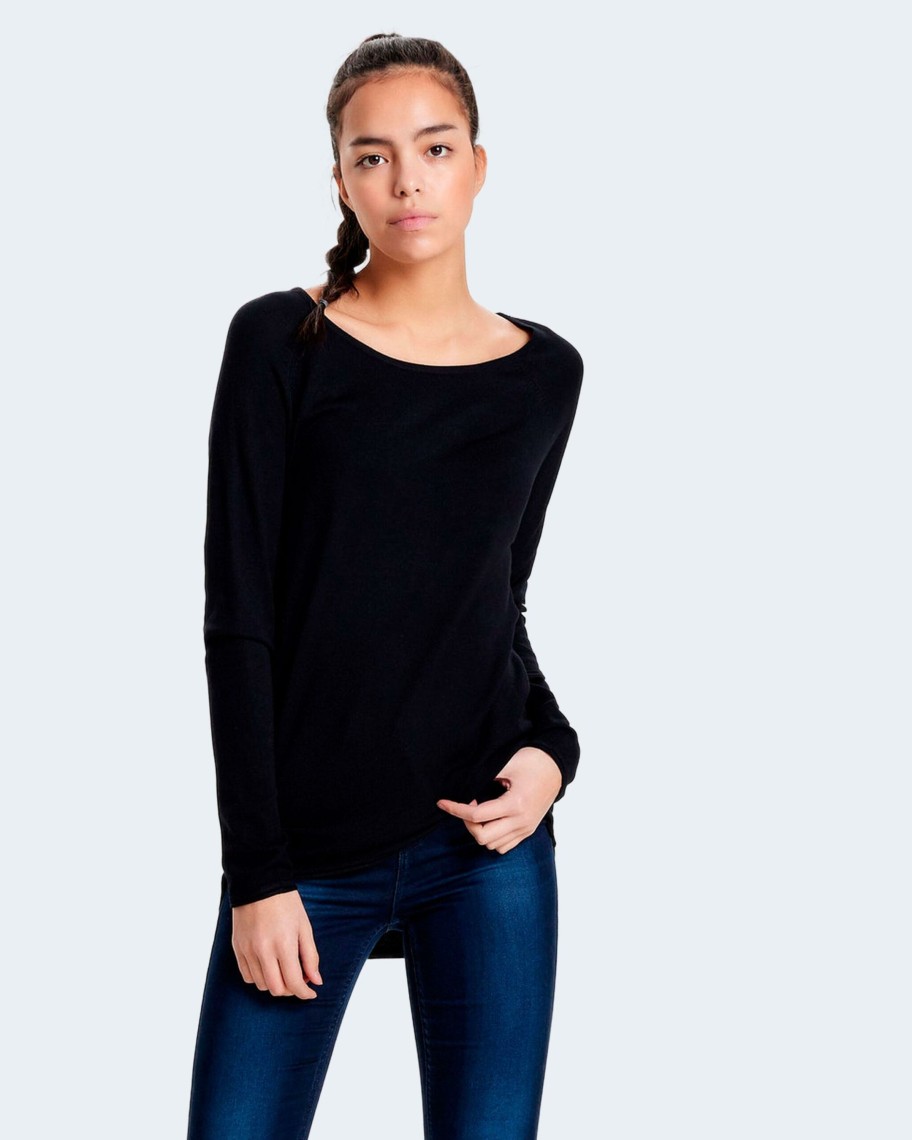 Donna Only | Maglia Only Onlmila Lacy L/S Long Pullover Knt Nero