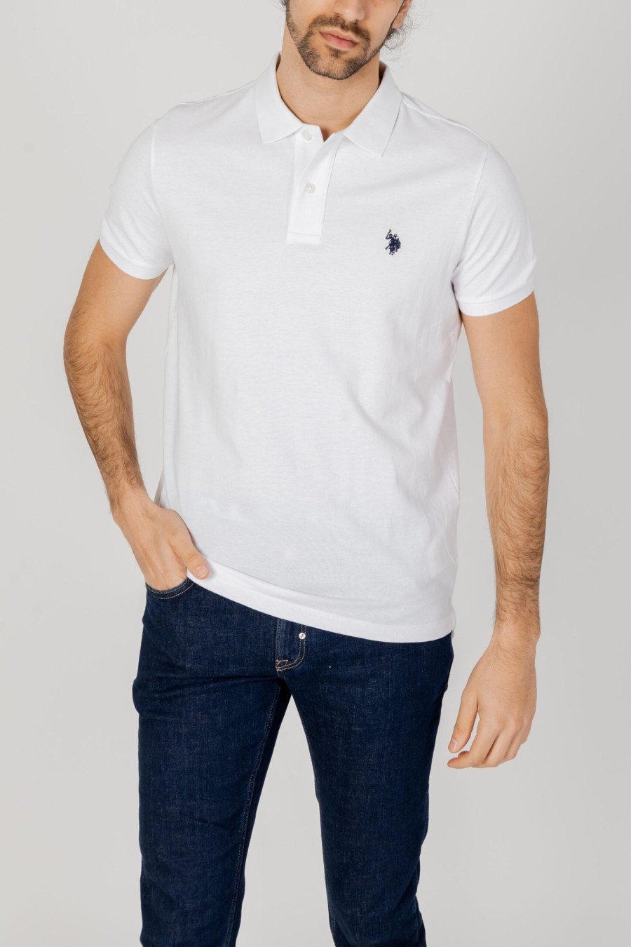 Uomo U.S. Polo Assn. | Polo Manica Corta U.S. Polo Assn. King Bianco