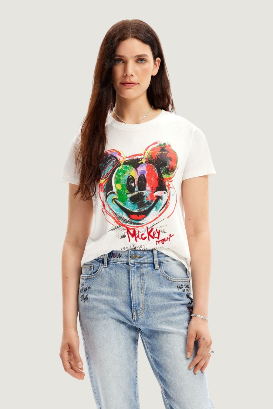 Donna Desigual | T-Shirt Desigual Mickey Arty Bianco