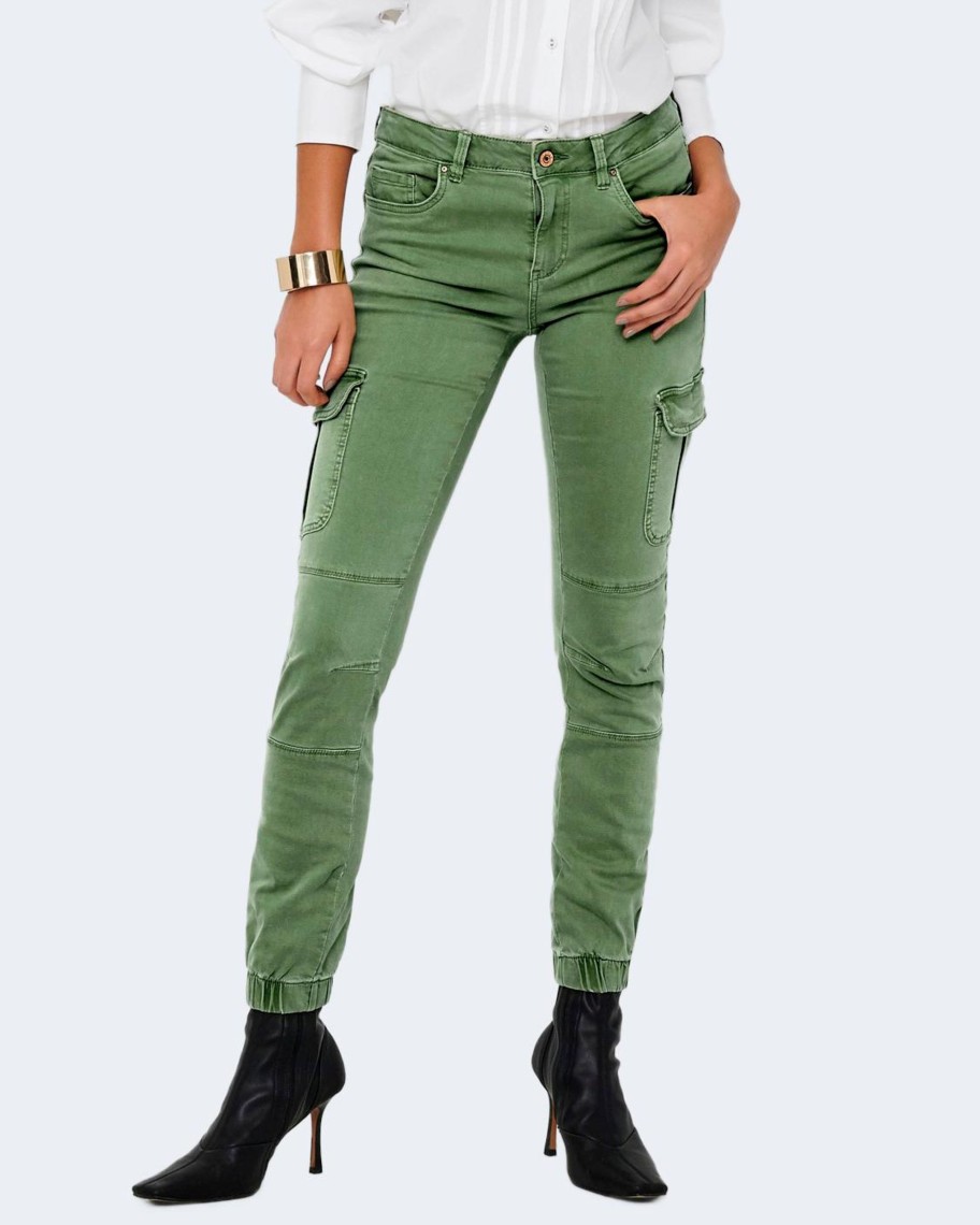 Donna Only | Pantaloni Skinny Only Missouri Reg Ank Life Cargo Pnt Verde Oliva