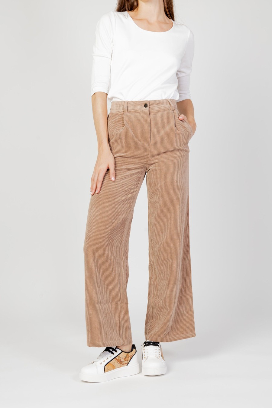 Donna Jacqueline de Yong | Pantaloni A Palazzo Jacqueline De Yong Jdyullu Hw Wide Pant Wvn Beige Scuro