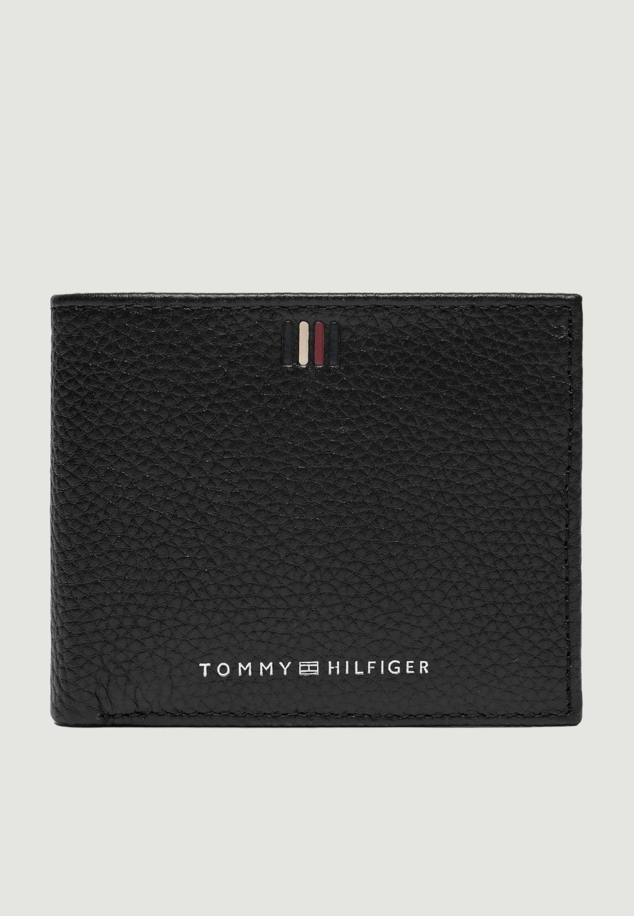 Uomo Tommy Hilfiger | Portafoglio Senza Portamonete Tommy Hilfiger Nero