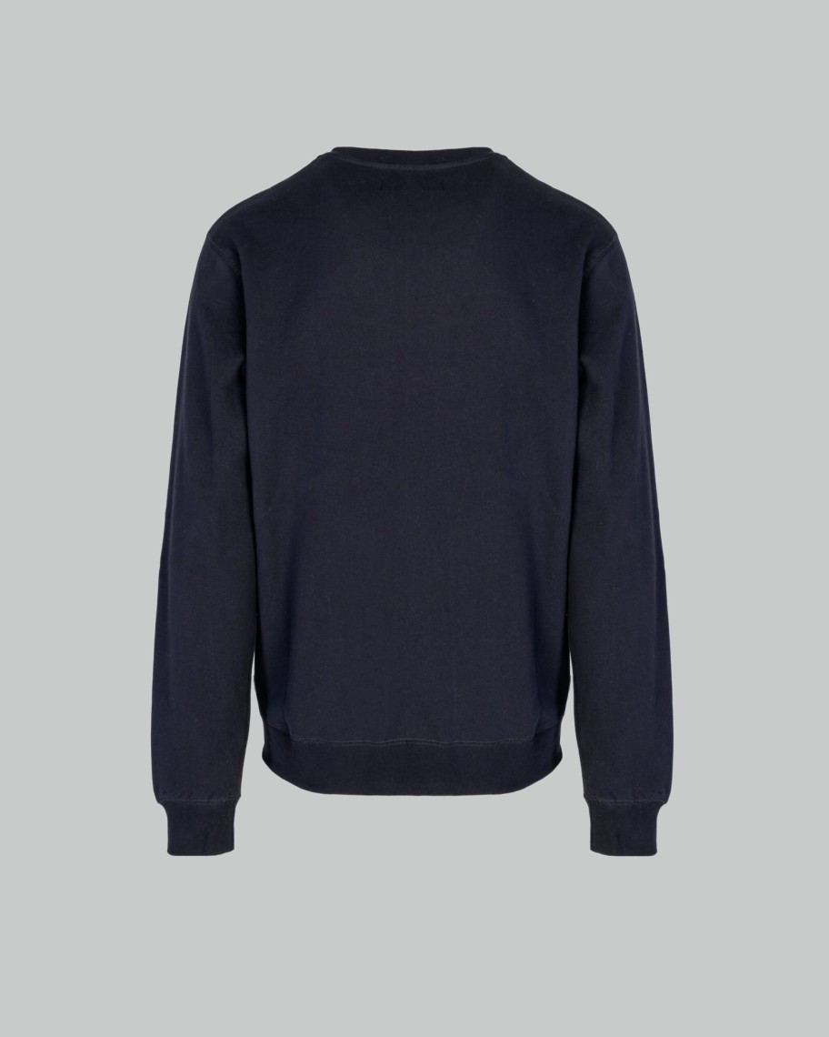 Uomo Aquascutum | Felpa Senza Cappuccio Aquascutum Active Big Logo Crew Neck Fleece Nero