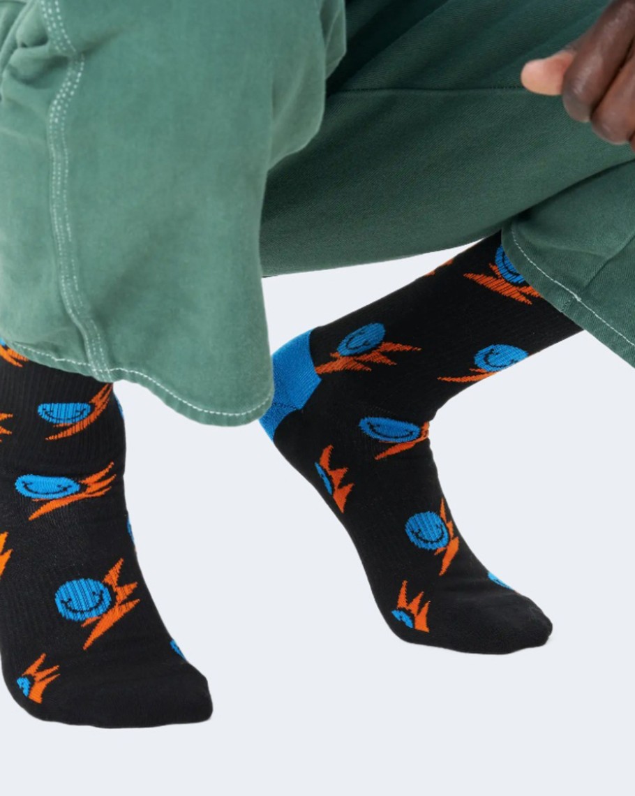 Donna Happy Socks | Calzini Happy Socks Smile Flash Crew Sock Nero