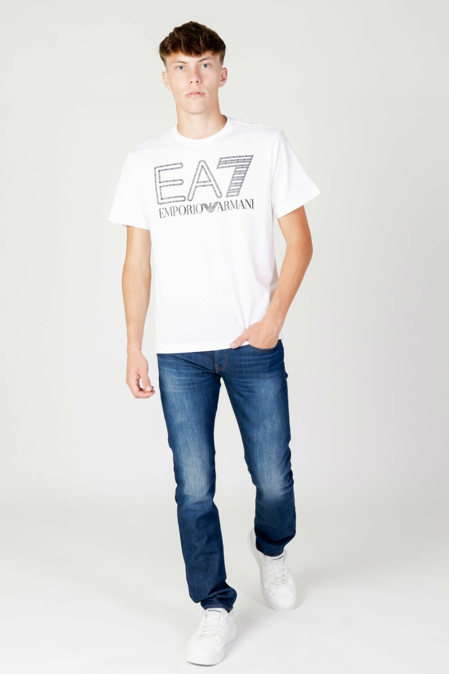 Uomo EA7 | T-Shirt Ea7 Bianco