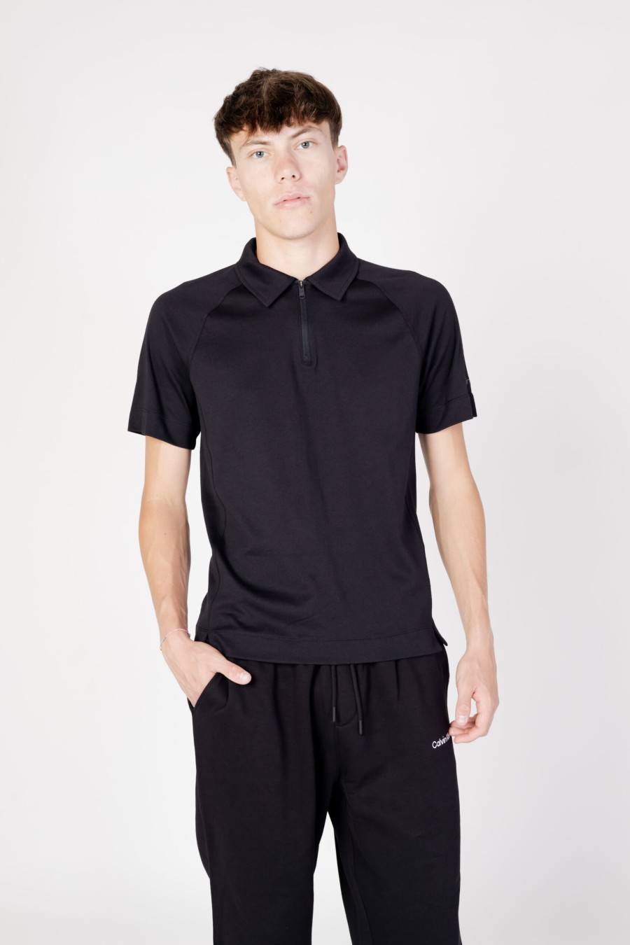 Uomo Calvin Klein Sport | Polo Manica Corta Calvin Klein Sport Pw - Polo Nero