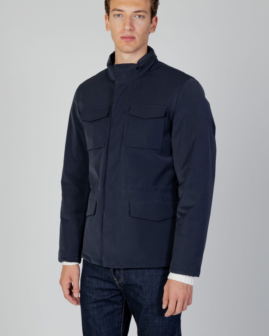 Uomo Aquascutum | Giacchetto Aquascutum Active Field Jacket Blu