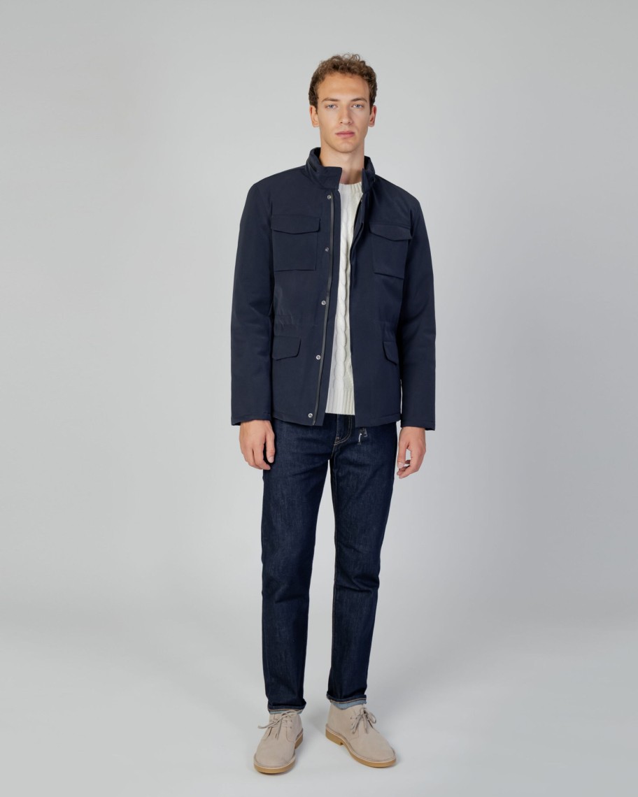 Uomo Aquascutum | Giacchetto Aquascutum Active Field Jacket Blu