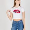 Donna Tommy Hilfiger | T-Shirt Tommy Hilfiger Slim Crp Washed Bianco