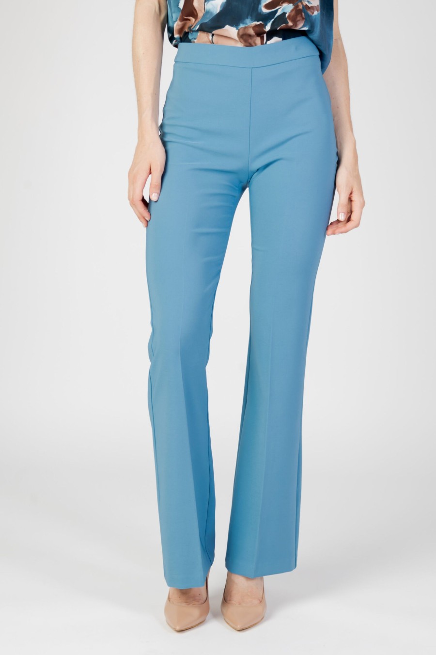 Donna Rinascimento | Pantaloni Bootcut Rinascimento Rewi Zampa Turchese