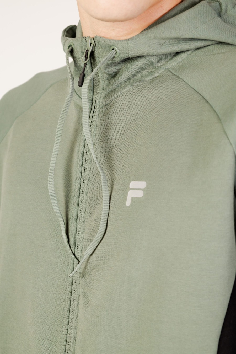 Uomo Fila | Felpa Con Cappuccio Fila Romulus Hooded Track Verde