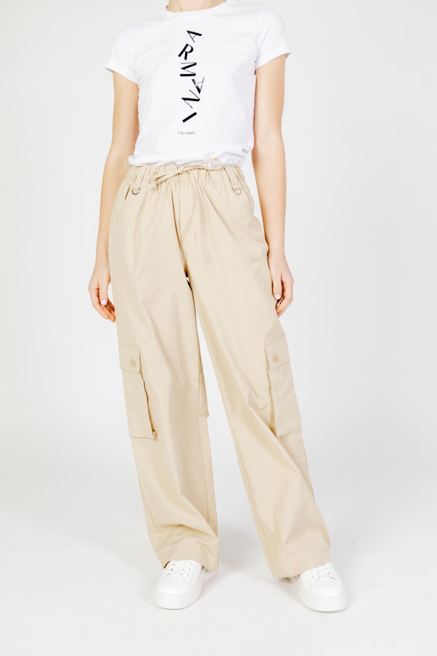 Donna Only | Pantaloni Only Onlzely Mw Wide Cargo Beige