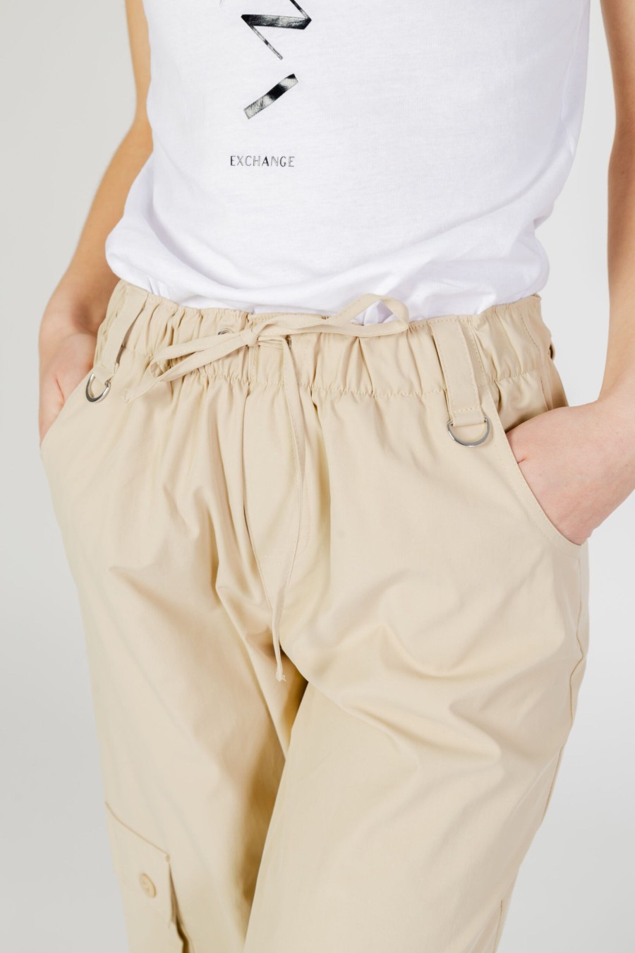 Donna Only | Pantaloni Only Onlzely Mw Wide Cargo Beige