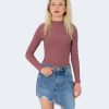 Donna Only | Maglia Only Emma L/S High Neck Top Noos Jrs Bordeaux