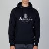 Uomo Aquascutum | Felpa Con Cappuccio Aquascutum Active Big Logo Hoodie Fleece Nero