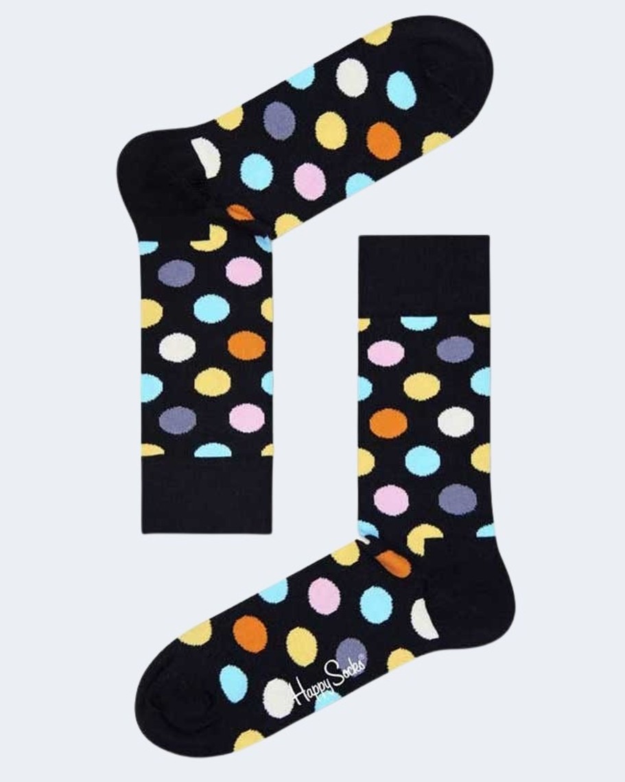 Uomo Happy Socks | Calzini Lunghi Happy Socks Big Dot Nero